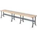 Global Equipment Extra Long Workbench w/ Maple Square Edge Top, 216"W x 30"D, Gray 488014